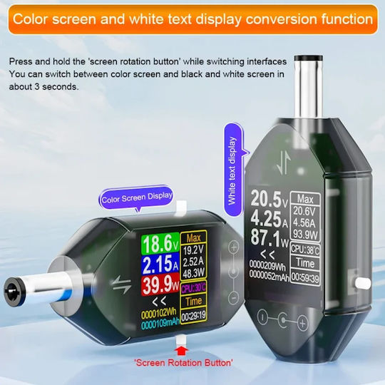 Digital Voltmeter Multimeter Direct Current DC Ammeter Wattmeter 600w 4.5v 50v 12a Display Dt550