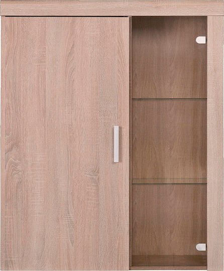 Damis Κρεμαστή Βιτρίνα Σαλονιού από MDF με Τζάμι Sonoma 90.5x35x113.5cm Damis Κρεμαστή Βιτρίνα Σαλονιού από MDF με Τζάμι Sonoma 90.5x35x113.5cm