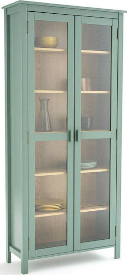 Boden Wohnzimmer Vitrine aus Massivholz mit Verglasung Grüne 37x90x200cm 350122272_16351