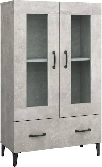 Floor-standing Living Room Display Cabinet made of Particleboard with Glass Sonoma 70x31x115cm