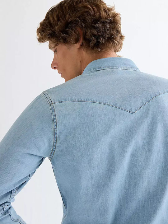 Μακρυμάνικo Τζιν Πουκάμισο Washed Blue