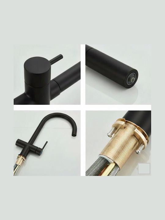 Three-Way Kitchen Faucet Shower Black Bonken HT-6911