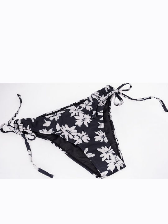 Bikini Slip με Κορδονάκια Μαύρο