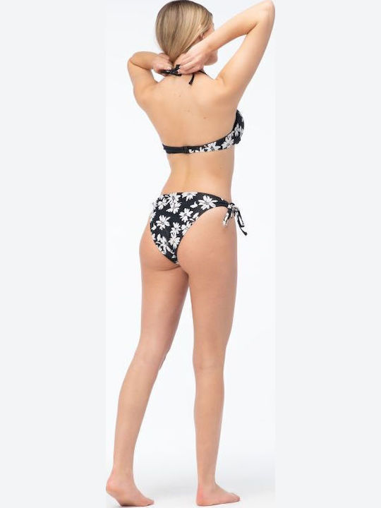 Bikini Slip με Κορδονάκια Μαύρο