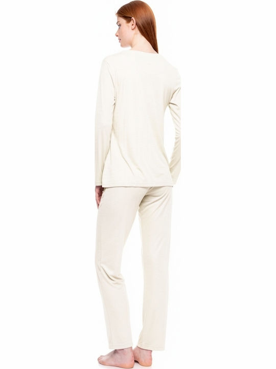 Pink Label Winter Women's Pyjama Set Champagne