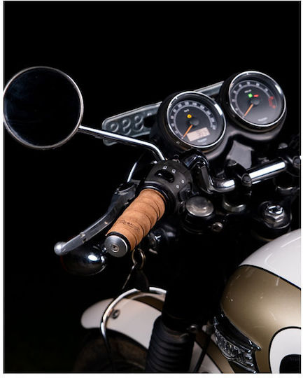 Tripmachine Leather Protective Motorcycle Grip Tape Brown Leather Handlebar Grip Wraps Tobacco Brown