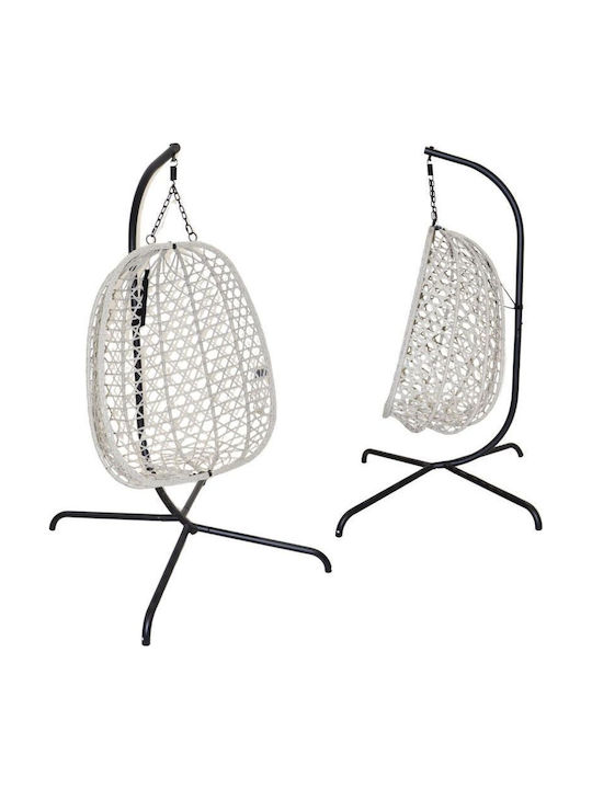 Armchair Swing with Stand and Pillow Fabric Gray Load Weight Up to 120kg L100xW100xH196cm