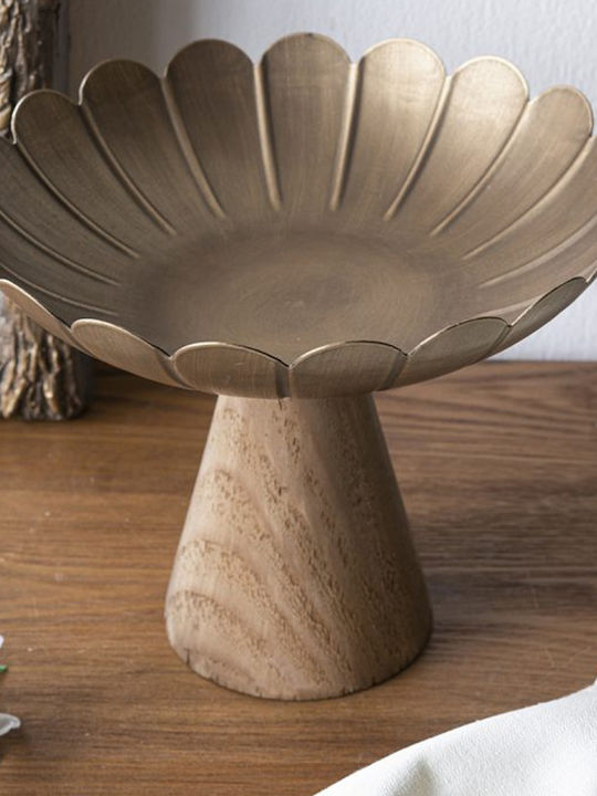 Artekko Solis Διακοσμητικό Μπωλ Μεταλλικό Χρυσό 25x25cm