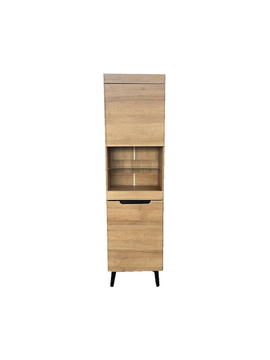 Grif De podea Vitrină de living cu Sticlă Bej 40x53x53cm