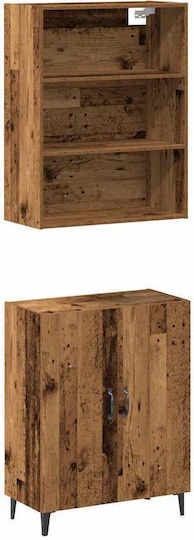 Bodenstehend Wohnzimmer Vitrine aus Spanplatte Coffee 69.5x34x180cm