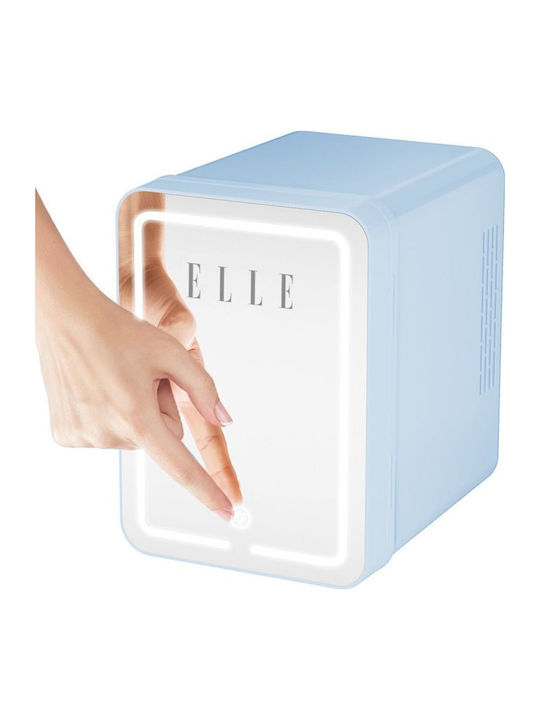 Cosmetic Refrigerator 4lt With Shelf Mirror LED Lighting And Heating Function Blue 42W