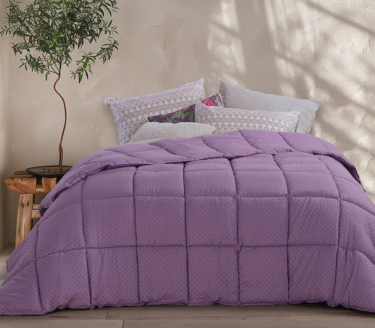 Nef-Nef Homeware Bettdecke Einzelbett mit Hollowfiber-Füllung 160x220cm Colorfull Gray 330 GSMGsm