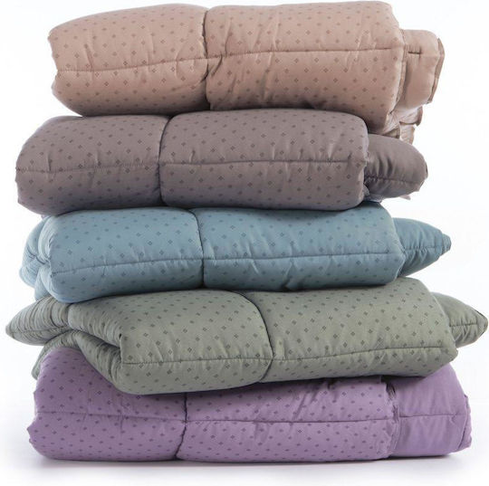 Nef-Nef Homeware Bettdecke Einzelbett mit Hollowfiber-Füllung 160x220cm Colorfull Gray 330 GSMGsm