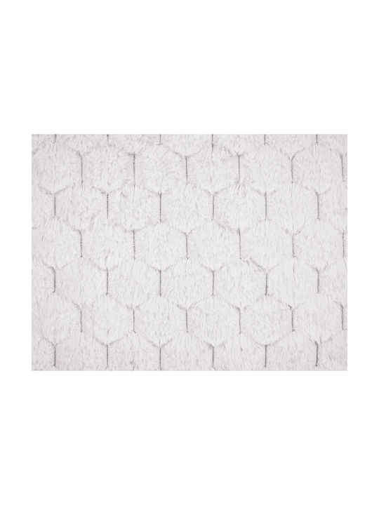 Beliani Μαξιλάρι Καναπέ Purslane από Γούνα White 43x43εκ.