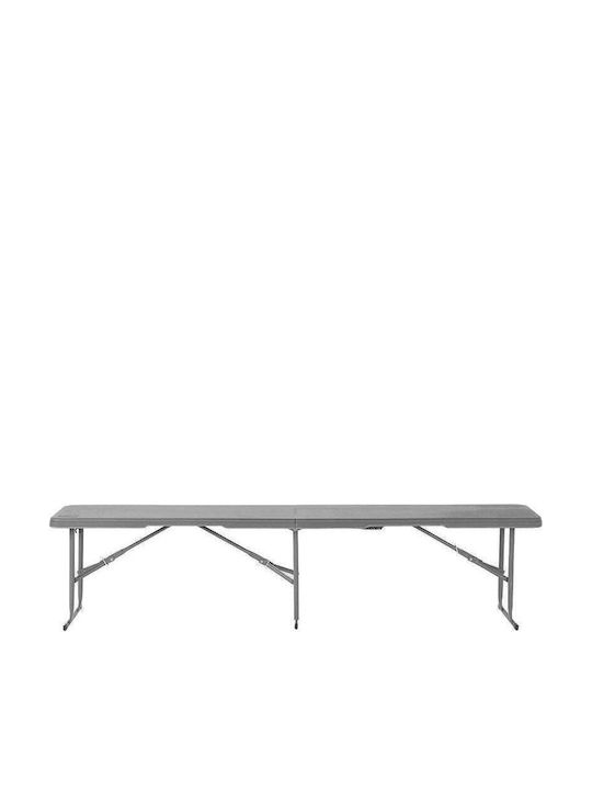 Outdoor Metal Gray Bench 183x28x43cm