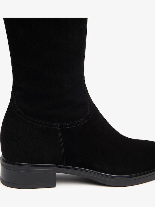 Leder Damenstiefel Schwarz