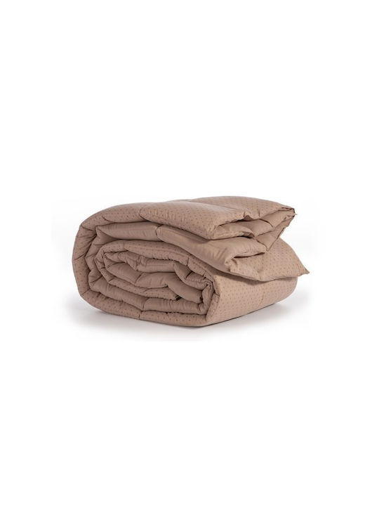 Nef-Nef Homeware Bettdecke Einzelbett mit Microfiber-Füllung 160x220cm Colorfull Taupe 330 GSMGsm