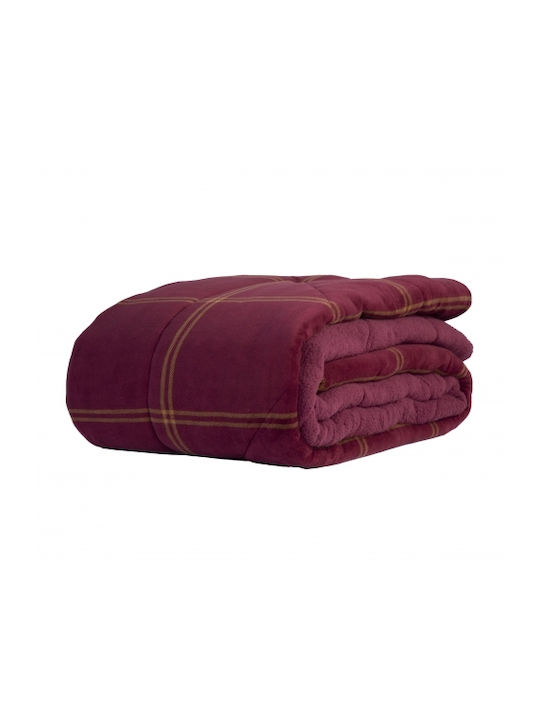 Nef-Nef Homeware Πάπλωμα Μονό με Γέμιση Hollowfiber 160x220εκ. Secure Bordo 300 GSM