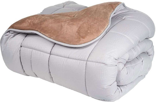 Astron Italy Husă De Pătură Single 160x220 Cm Gri / Bej