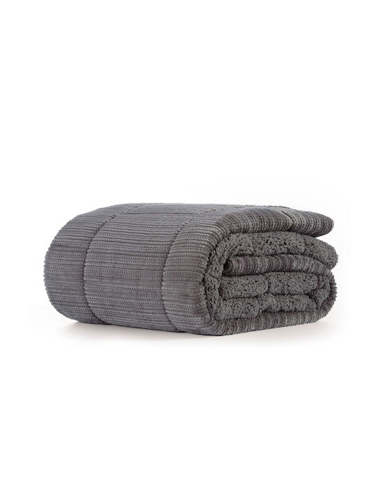 Nef-Nef Homeware Duvet Cover with Hollowfiber Filling Super Double 240x220cm Redict 23 Dark Gray 300 GSM