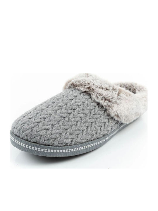 Cozy Campfire Winter Women's Slippers with Fur Gray