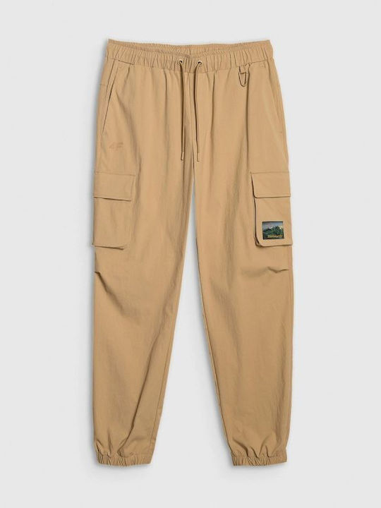 Cargo Trousers Elastic Regular Fit Beige