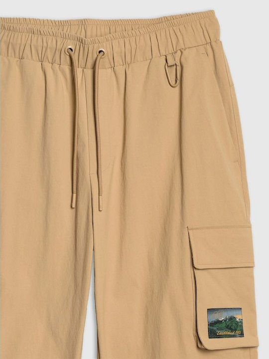 Cargo Trousers Elastic Regular Fit Beige