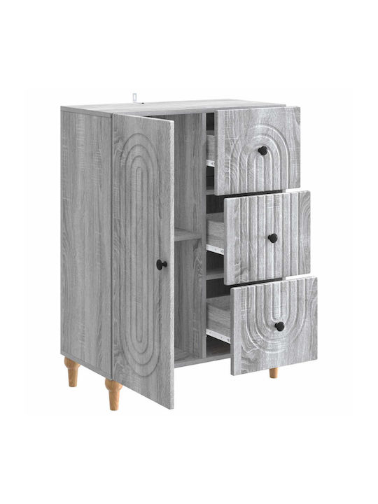 Wooden Sideboard with Drawers Gray Sonoma 66x34.5x90cm