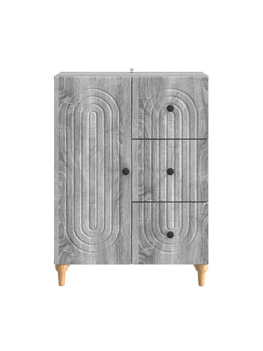 Wooden Sideboard with Drawers Gray Sonoma 66x34.5x90cm