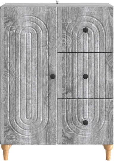 Bufet Din Lemn cu Sertare Sonoma Gri 66x34.5x90cm