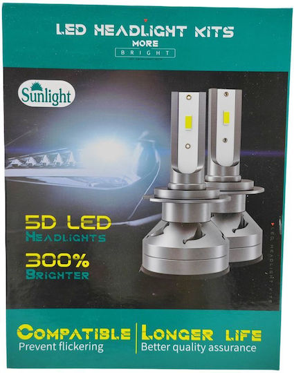 LED Крушки за Автомобил H4 6500K 12V Canbus 5D LED Комплект Фарове 5500LM Комплект 2 Бр IP65
