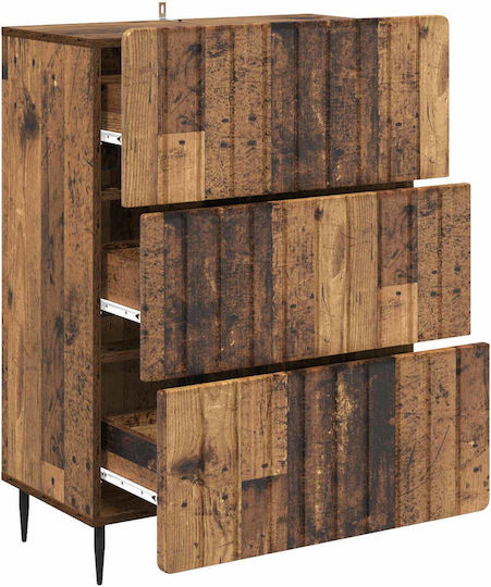 Bedroom Chest of Drawers Wooden Reclaimed Wood 66x34.5x92cm