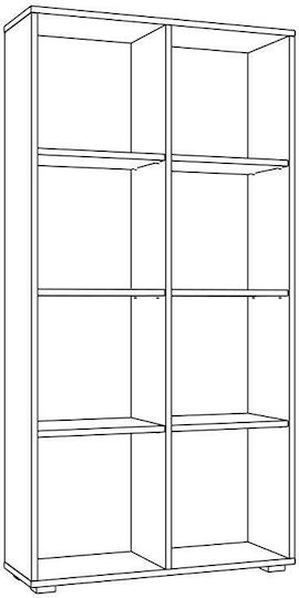 Smart Floor Bookcase Wooden Gray 74x25x146cm