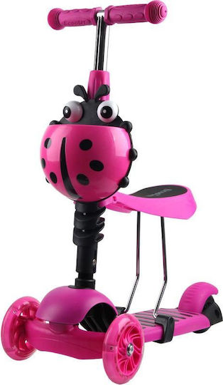 Enero Kids Scooters 3-Wheel with Seat for 3+ Years Pink