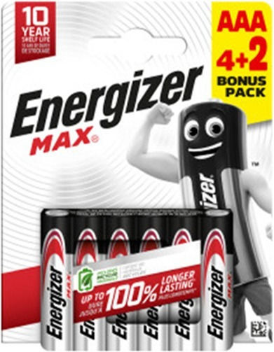 Energizer Max Baterii Alcaline AAA LR03 1.5V 6 Bucăți Per Pachet