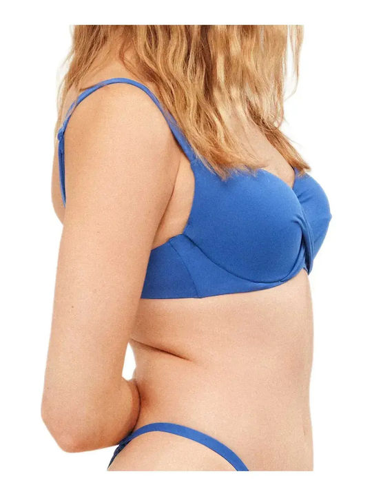 Top Bikini Cu Burete Albastru