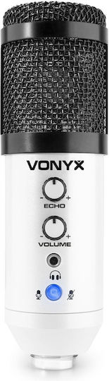 Vonyx CM320 Кондензаторен Микрофон Шоково монтиран за Студио в White Цвят