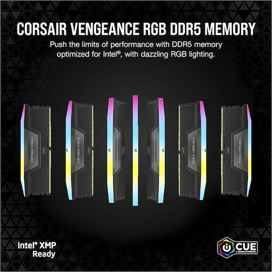 Corsair Vengeance RGB 8GB DDR5 RAM с Скорост 5200 за Настолен Компютър