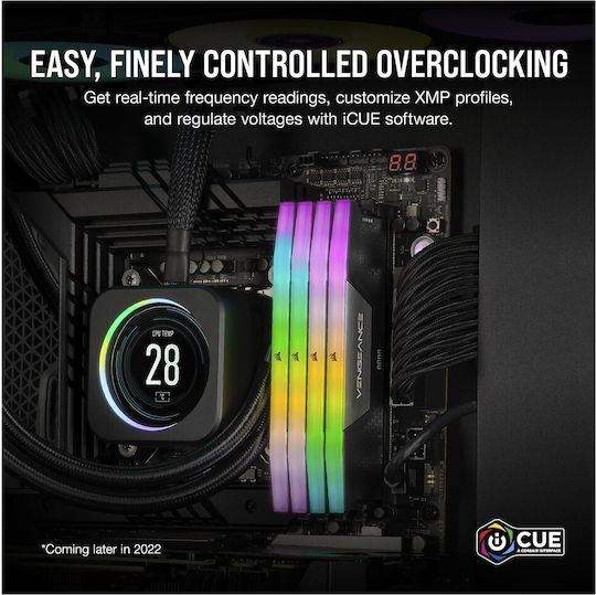 Corsair Vengeance RGB 8GB DDR5 RAM с Скорост 5200 за Настолен Компютър