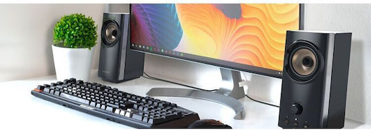 Creative T60 Безжични компютърни тонколони Компютърни тонколони 2.0 с Bluetooth и мощност 30W в Черен цвят