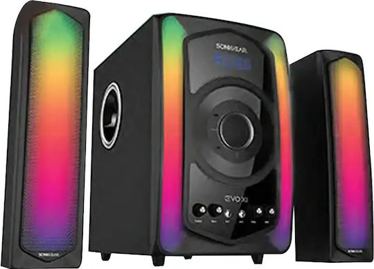 Sonic Gear EVO XI Ασύρματα Ηχεία Υπολογιστή 2.1 με Bluetooth και Ισχύ 60W σε Μαύρο Χρώμα