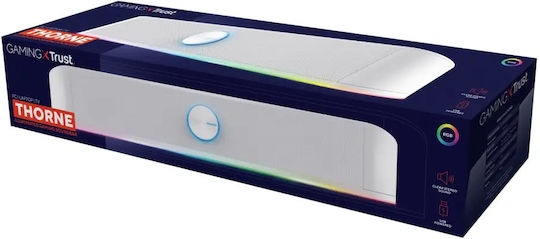 Trust GXT 619 Thorne RGB Illuminated Soundbar Ηχεία Υπολογιστή 2.0 με Ισχύ 12W σε Λευκό Χρώμα