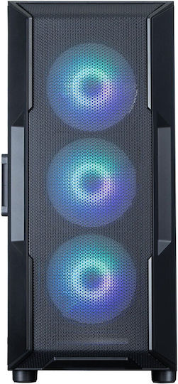 Zalman I3 Neo V2 ARGB Gaming Midi Tower Кутия За Компютър Със Страничен Прозорец Черна