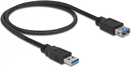DeLock USB 3.0 Cablu USB-A - USB-A female Negru 0.5m 85053