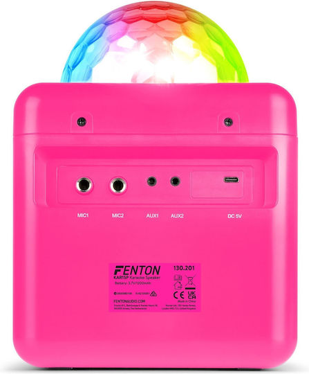 Fenton Ηχείο Karaoke με Ενσύρματα Μικρόφωνα και Εφέ Φωτισμού KAR15P 130.201 Ροζ