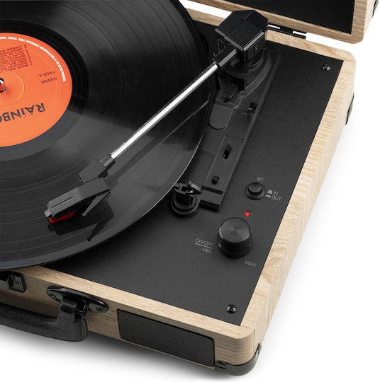 Audizio RP116LW Suitcase Turntables with Preamp and Built-in Speakers Beige