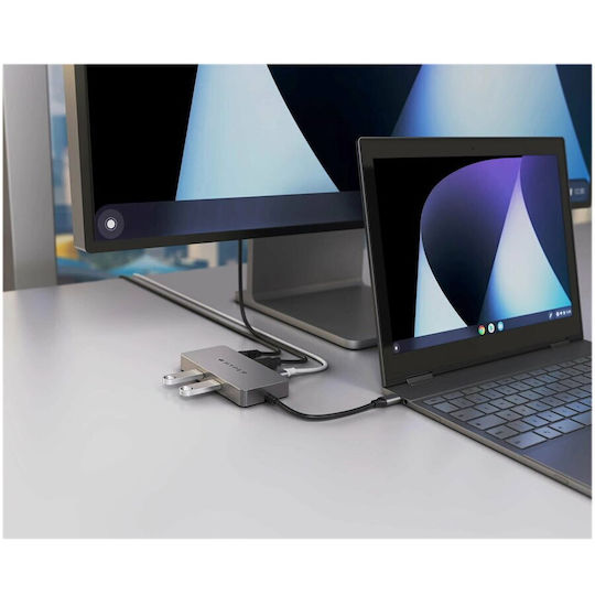 Targus HyperDrive USB-C Stație de andocare cu HDMI 4K Ethernet și conexiune 2 monitoare Gri