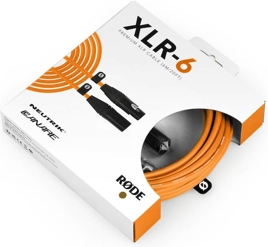 Rode Kabel XLR-Stecker - XLR-Buchse Orange 6m O698813010134