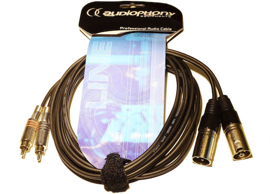 Audiophony CL-26/3 XLR male to RCA male 3m Cable (8168)