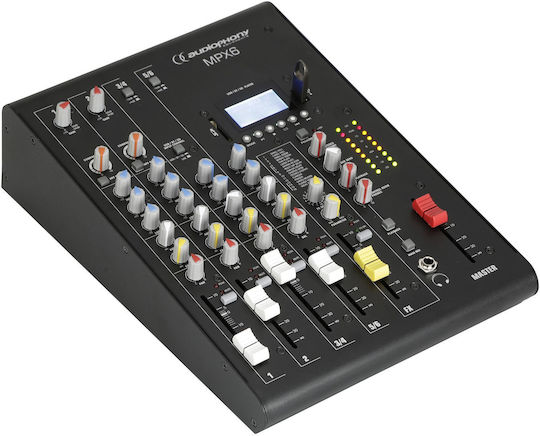 Audiophony MPX6 Аналогова Конзола С 6 Канала С Фантомно Захранване И 2 XLR Входа И Bluetooth